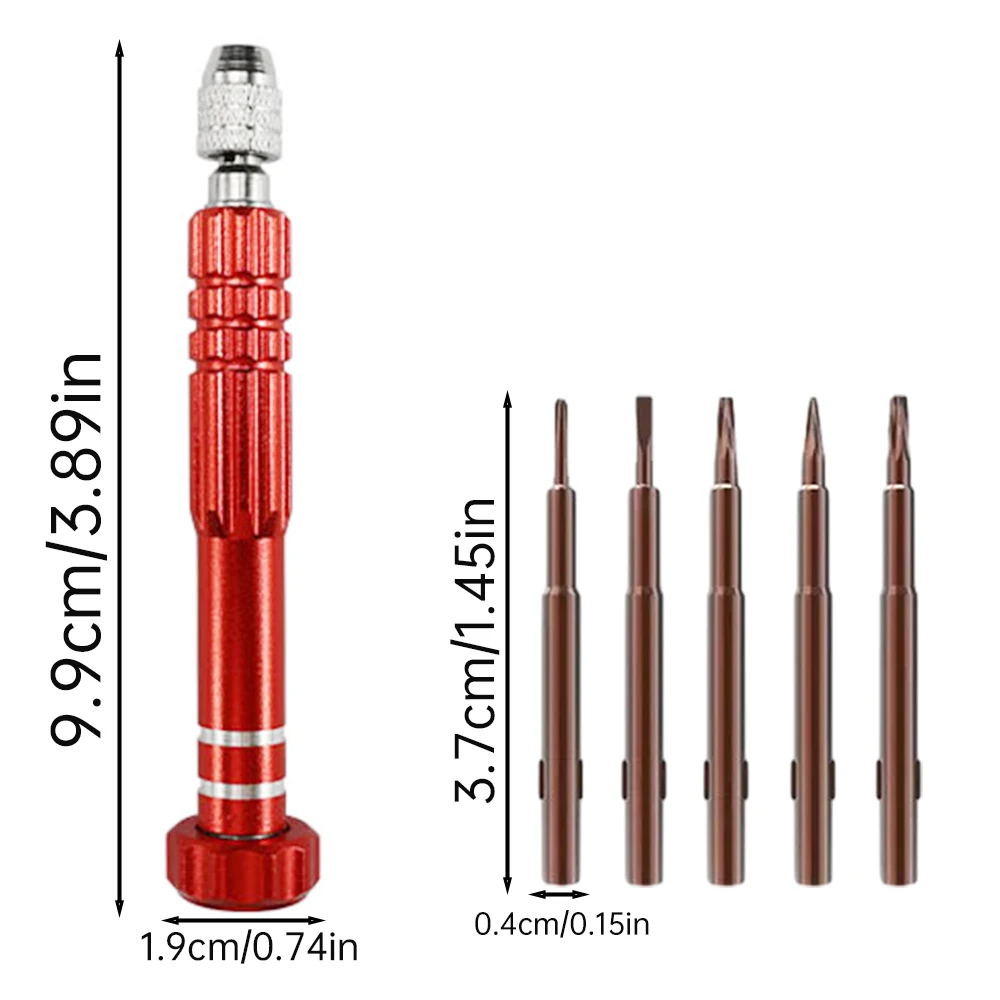 5 In 1 Multifunctional Screwdriver Set Disassembly Screwdriver Slotted Cross Plum Blossom Computer Glasses Clock Maintenance