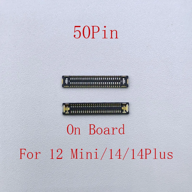 5-10Pcs 50Pin LCD Display Screen FPC Connector On Flex For iPhone 12 Mini/14 Plus 14Plus 12Mini Touch Screen Plug On Board