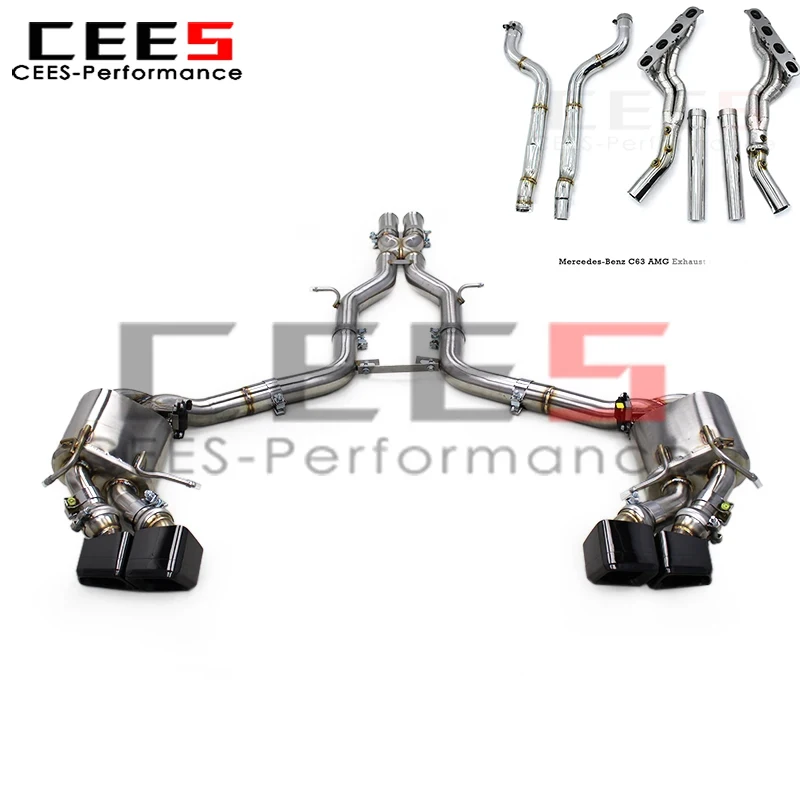 cees Catback Exhaust Pipe for Mercedes-Benz C63 AMG W204 6.2L 2011-2015 SS304 Stainless Steel Catback Racing Exhaust System