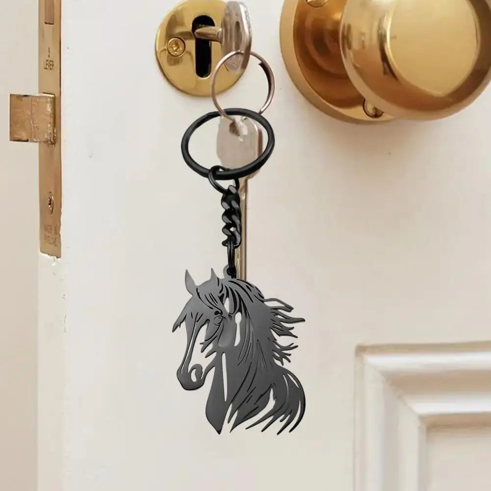 Keychain Hollow Horse Head Charm Key Chain Decorative Good Luck Key Holder Backpacks Handbags Car Key Accessories Заключитель