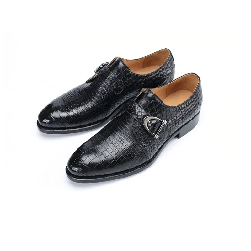 hujingsha crocodile leather men shoes  men'shoes Korean Men's dress shoes leather shoes