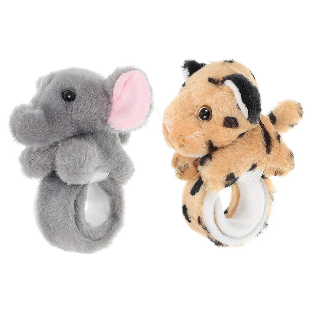 

2 Pcs Simulated Animal Bracelet Stuffed Slap Dolphin Party Bracelets Band Cartoon Baby