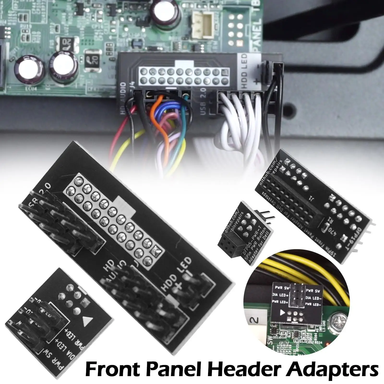 Adaptadores de conector do painel frontal, o adaptador de cabeçalho, adequado para Dell Optiplex 7010 9010 7020 9020 e precisão T1700