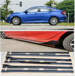 1 Pair Carbon Fibe for Honda Civic 10th  Sedan 2016-2018 Car Side Skirt Extension Diffuser Spoiler  Side Skirt Extension Diffus