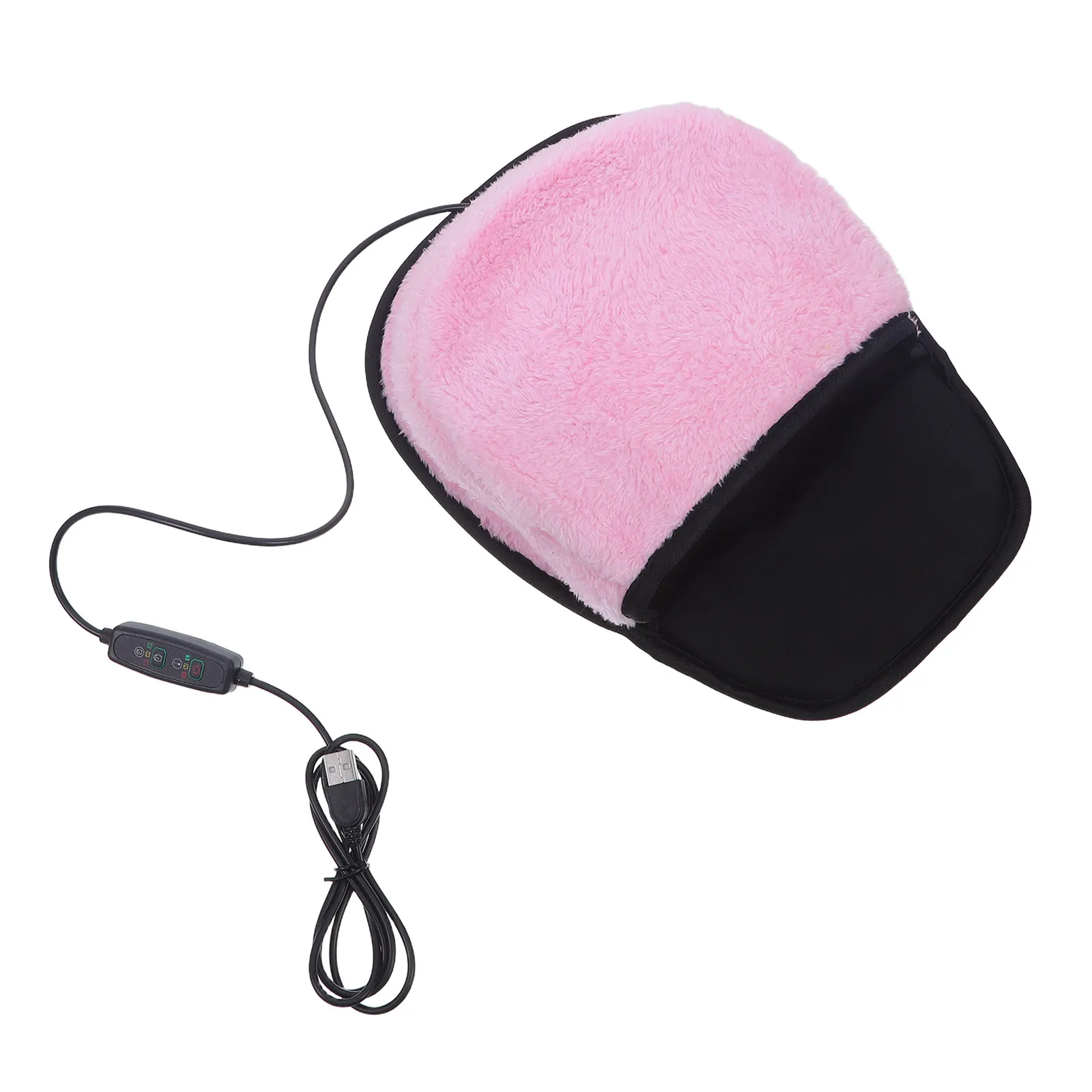 Winter USB Heated Mouse Pad Hand Warmer Ergonomic Soft Fleece Wrist Rest Desk Pad for Office Computer Laptop Use