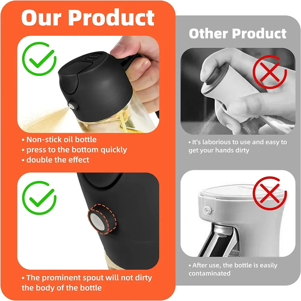 Picture 6: 470ml Oil Spray Bottle Kitchen BBQ Cooking Olive Oil Dispenser Camping Baking Empty Vinegar Soy Sauce Sprayer Containers