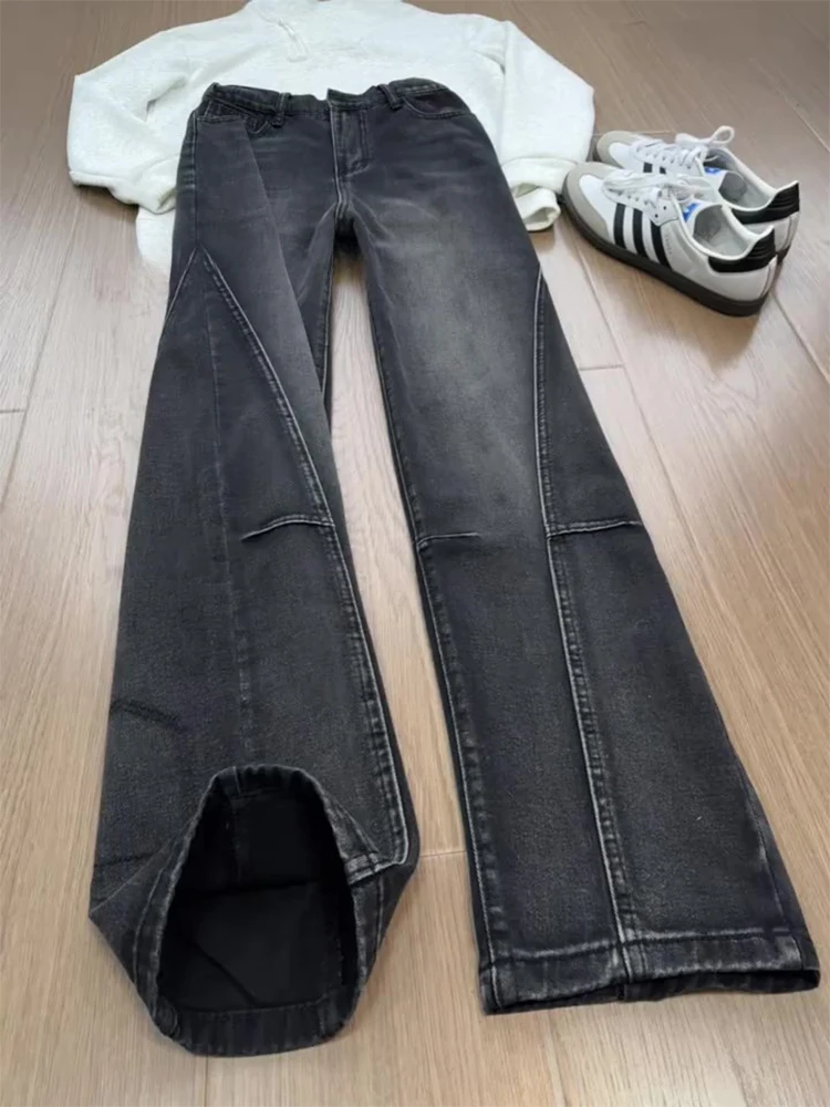 

Мужские зимние джинсы American Style с высокой талией, прямые, свободного кроя, в стиле рабочей одежды, с эффектом потертости