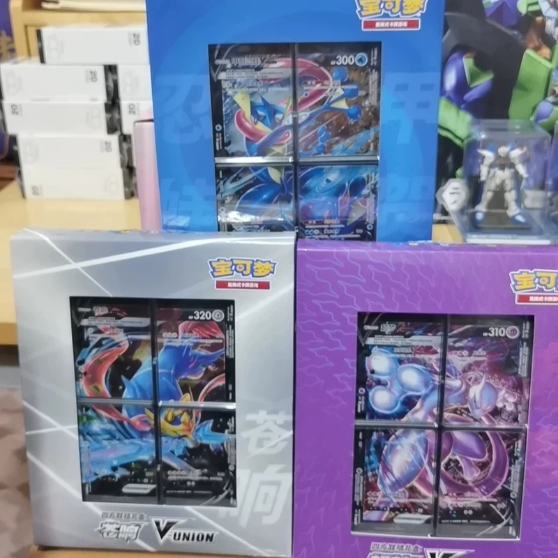 Original TCG Connected Quartet Gift Box Mewtwo Greninja Zacian V-UNION Simplified Chinese 3 Boxes