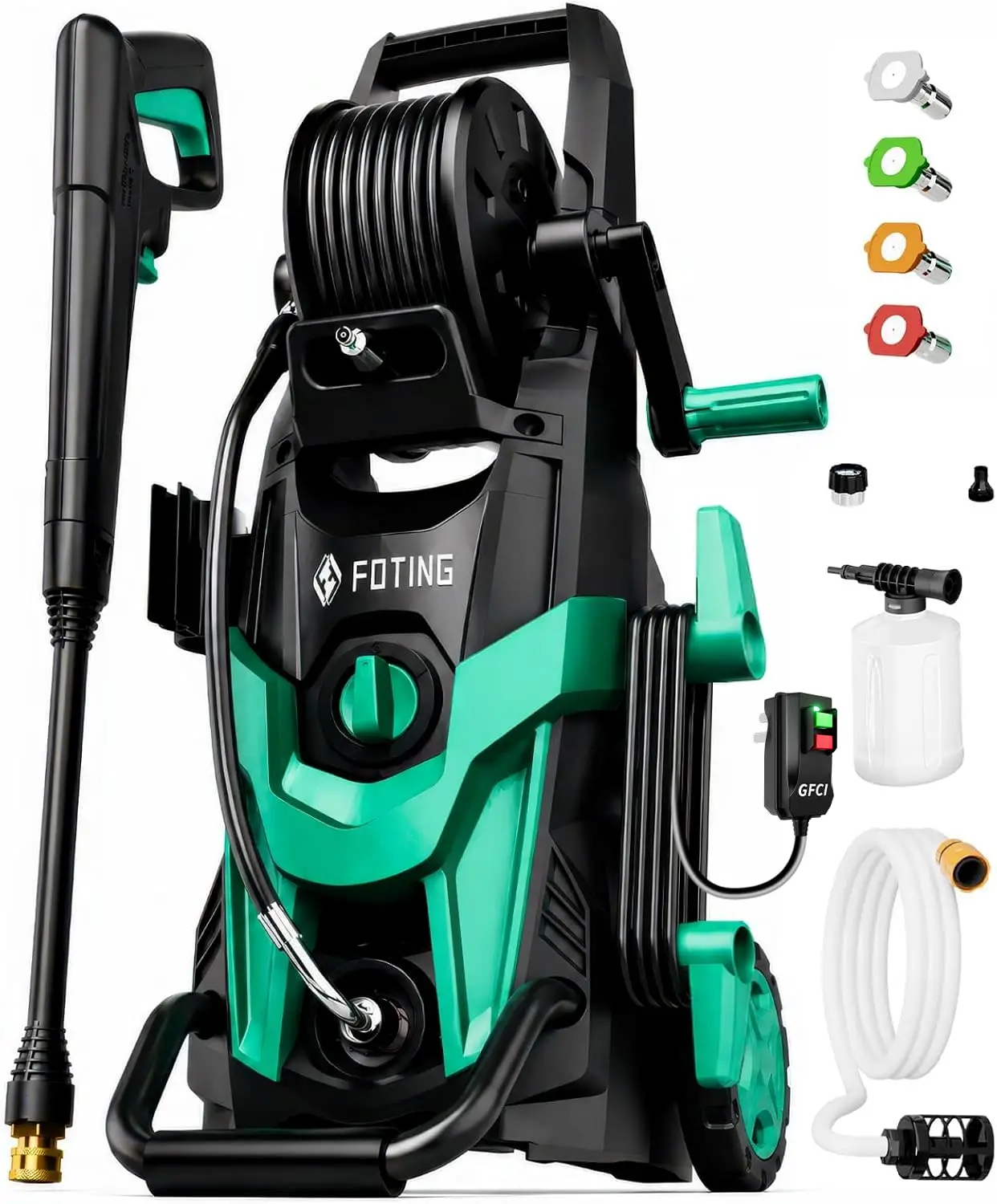 2026 Upgraded Electric Pressure Washer, 4500 Max PSI Power Washer with 4 Quick Connect Nozzles, 35ft GFCI Power Cord, Inlet Hose & Filter, Foam Cannon for Car Fence Driveway Patio Home Cleaning