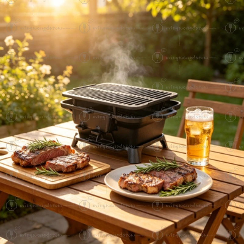 Cast Iron Charcoal Grill Non C - đánh giá và giá Camping Cooking Cast Iron