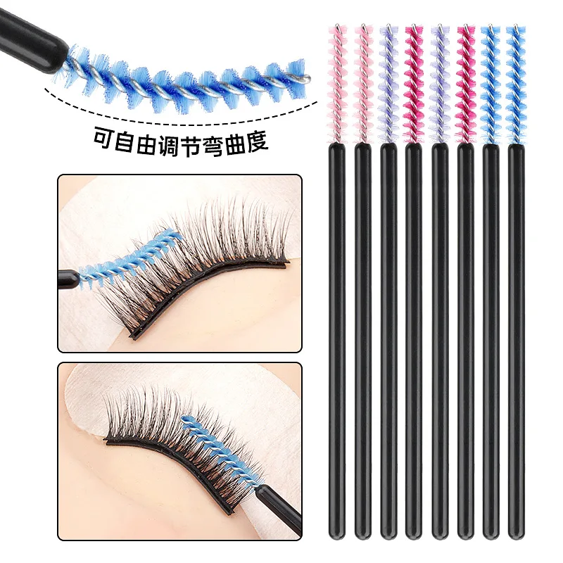 50pcs Disposable Eyelash Brush Crystal Mascara Wands Bendable Eyebrow Applicator Lash Extension Supplies Accesories Makeup Tools