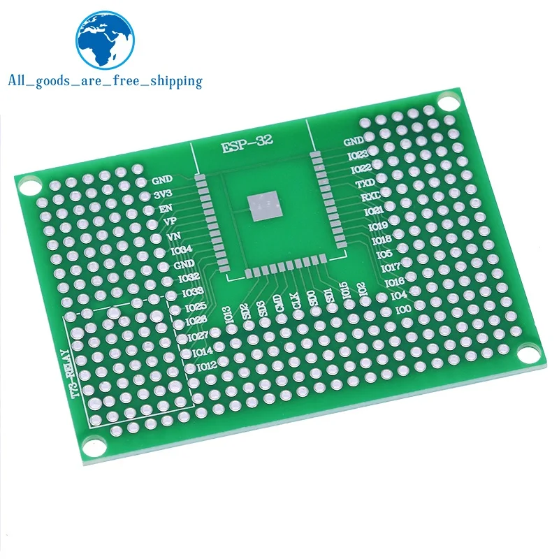 1/3PCS 5x7CM Double Side Prototype Board TZT Breadboard Protoshield For Arduino Relay ESP8266 WIFI ESP-12F ESP-12E ESP32 ESP32S