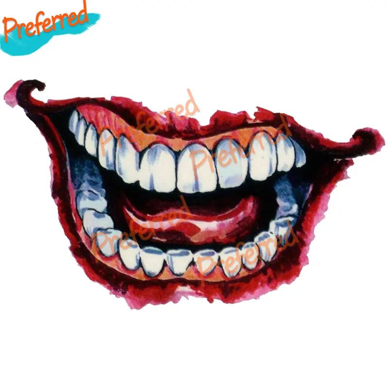 Horror Decals Scary Demon Teeth Helmet Car Stickers Funny Motorcycle Waterproof Camper Car Truck Laptop Bike Vinyl Decals