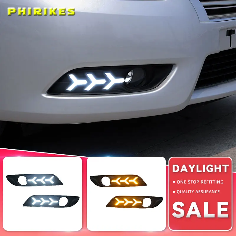 2 Chiếc Dành Cho Xe Nissan Sentra Sylphy 2012 2013 2014 2015 LED DRL Đèn Chạy Ban Ngày Vàng Biến Tín Hiệu Đèn