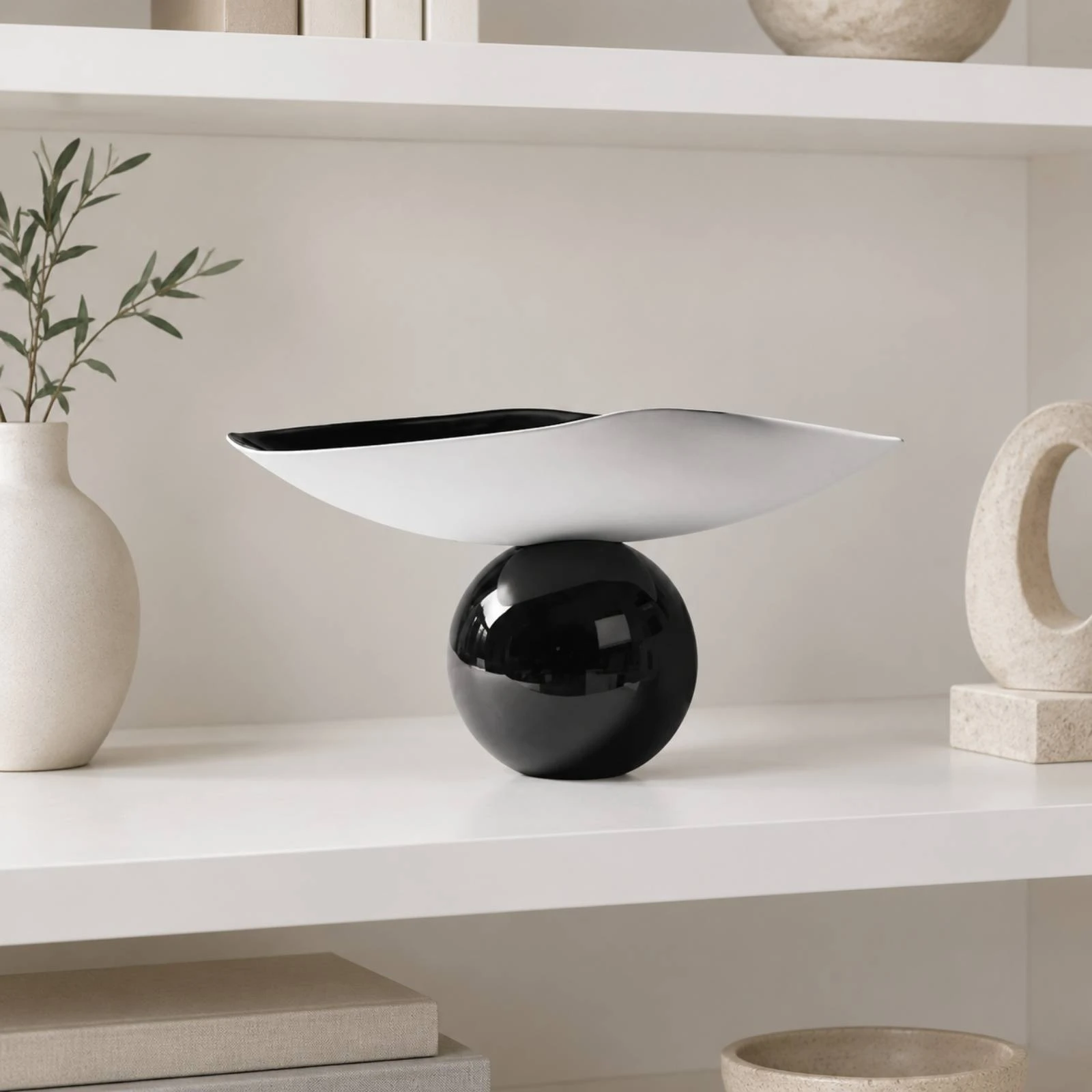 Modern Minimalist Tabletop Sculpture Solid Freestanding Sculptural Ornament Geometric Sculpture Resin Knick Knack Small