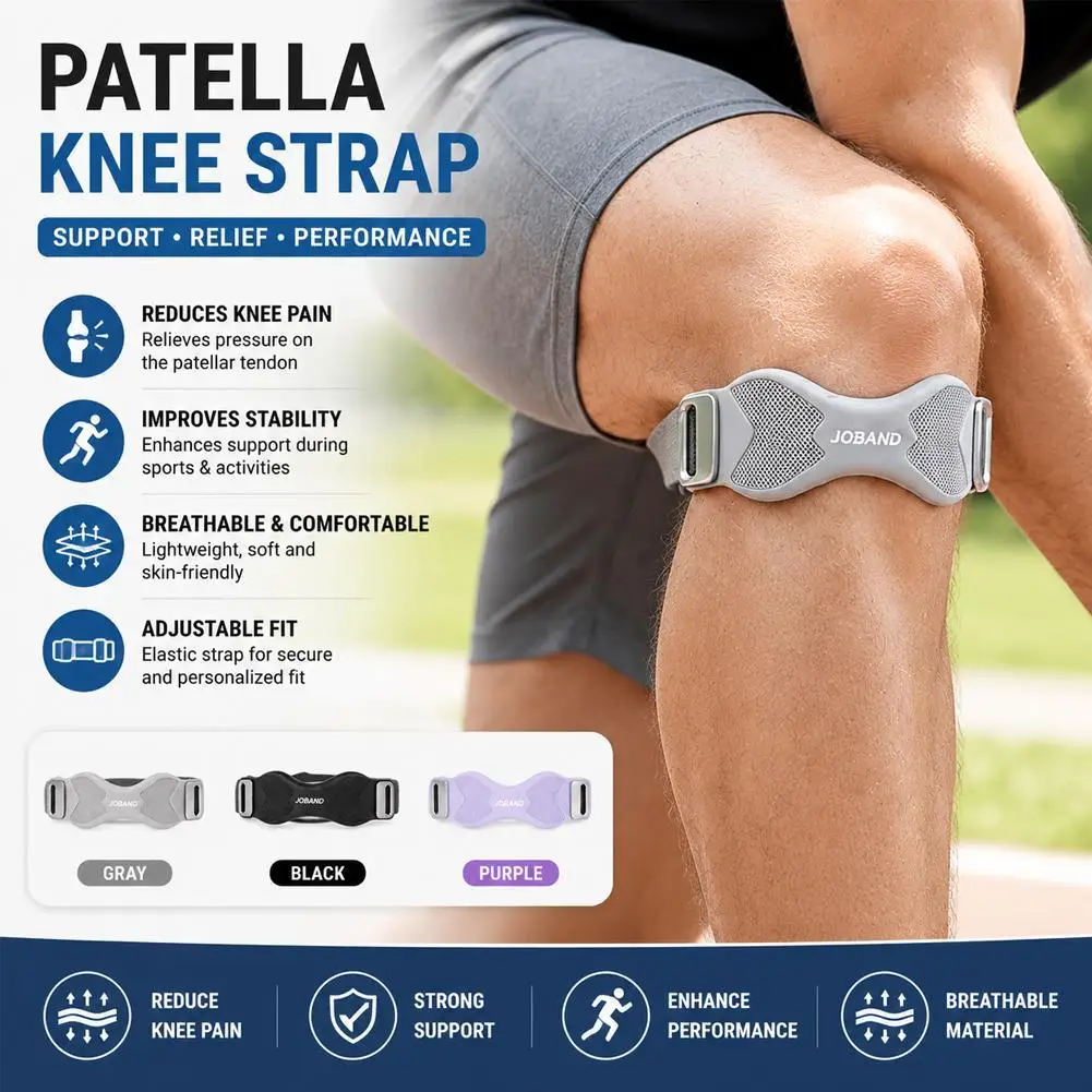 Patella Kneecap Band Adjustable Silicone Knee Tendon Strap Pressurized Protector Pad Shock Absorption Basketball Sports Relief