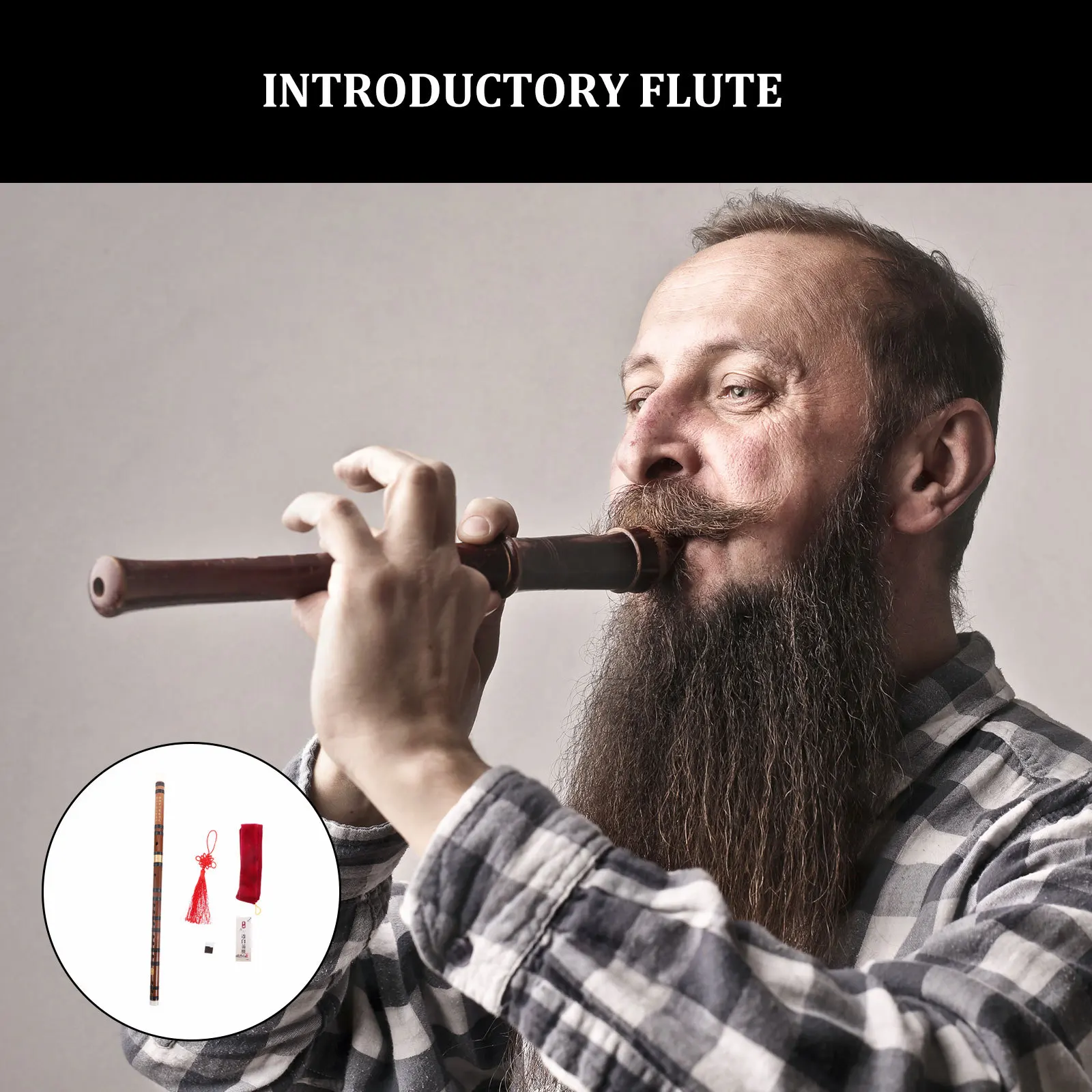

1Set Portable Bamboo Flute Chinese Style Beginners Flute D Tone Lightweight Durable Practice Instrument Chinese Instrument