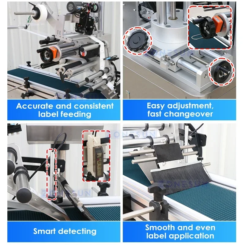ZONESUN Automatische etiketteermachine voor plat oppervlak Top Label Applicator Dozen Zakken Dozen Industriële apparatuur ZS-TB150P2