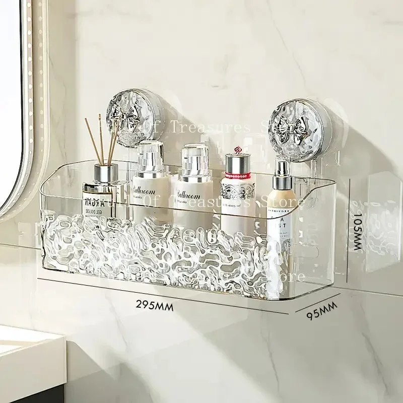 Transparently Bathroom Shelves Suction Cup No-drill Corner Shelf Shower Storage Rack Holder Suction Cup Shelf Bath Accessories