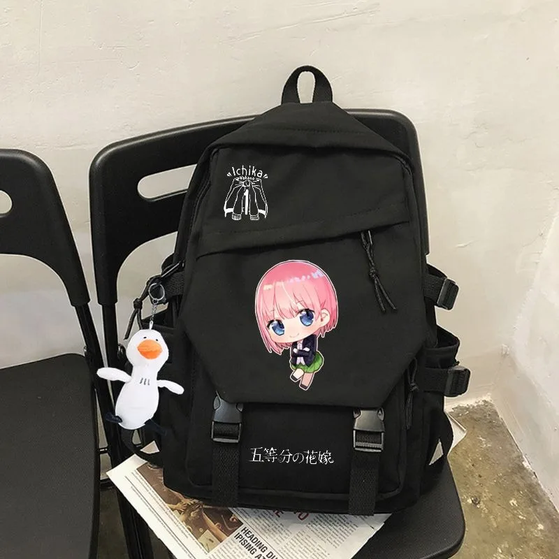 

28×45×14cm Black White,The Quintessential Quintuplets, Gotoubun no Hanayome,Kids Teens School Bags, Anime Backpacks Girls Boys