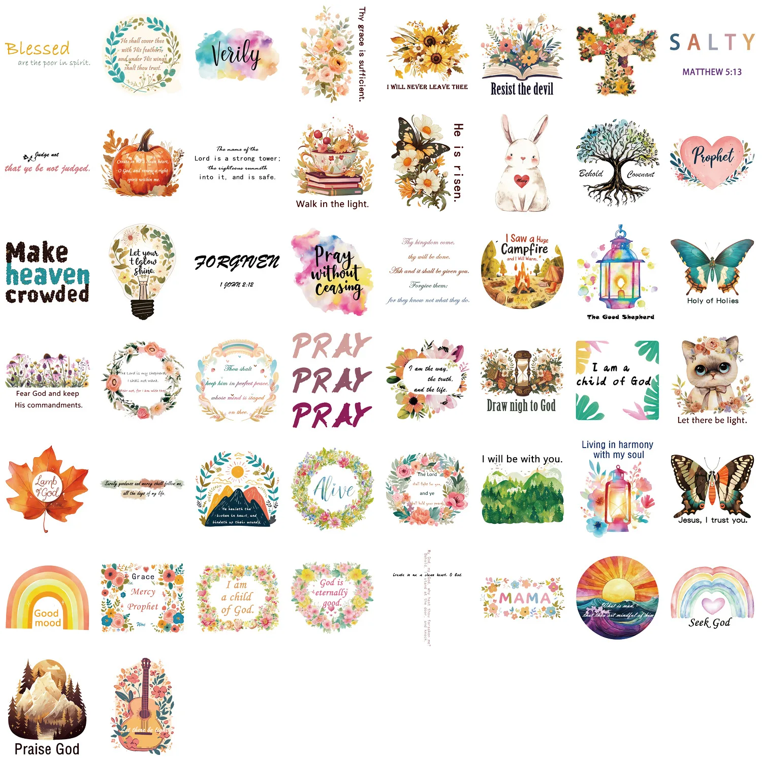 สติกเกอร์กันน้ำลายการ์ตูนสร้างแรงบันดาลใจ 50 ชิ้น สำหรับตกแต่งสมุดโน้ต กระเป๋าเดินทาง แก้วน้ำ กีตาร์ และของเล่น