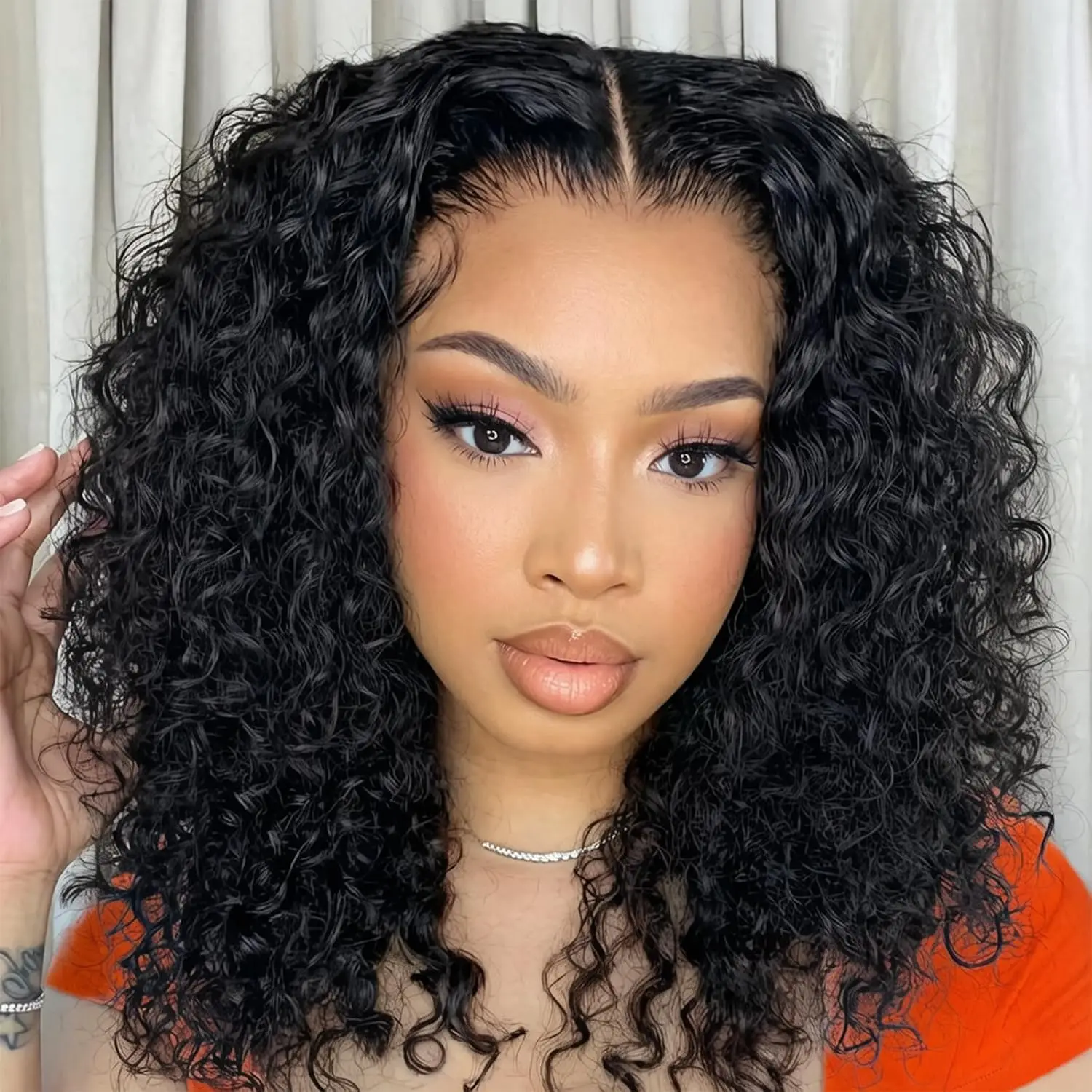 Bob Wig Human Hair 13X4 Lace Front Wigs 100% Human Hair 220% Density Short Deep Wave Curly Frontal Bob Wig 13x6 HD Transparent Lace Frontal Pre Plucked Black For Women