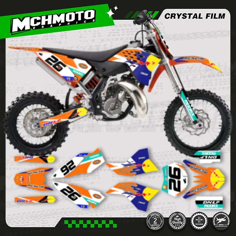 

MCHMFG мотоциклетная графика фоновая наклейка наборы наклеек для KTM SX65 2009-2015 номер имя на заказ