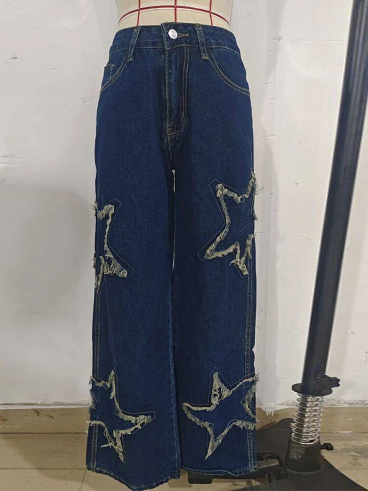 

Модные джинсы с бахромой для женщин, прямые, с высокой талией, широкие штанины, винтажные, из выстиранного денима, весна-лето 2026, новая женская уличная одежда