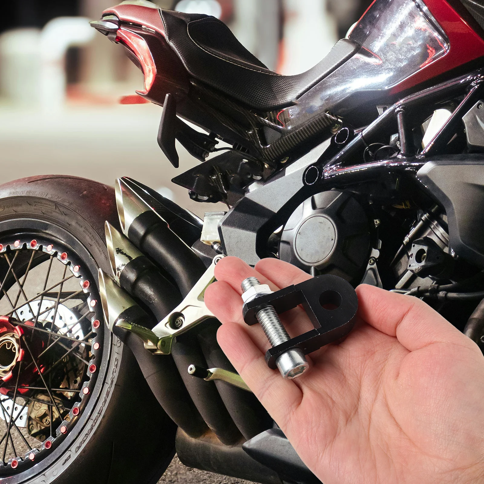 Dispositivo di smorzamento elevato per montante posteriore per moto da 1 paio Migliora il controllo di varie condizioni di guida Facile installazione di lunga durata