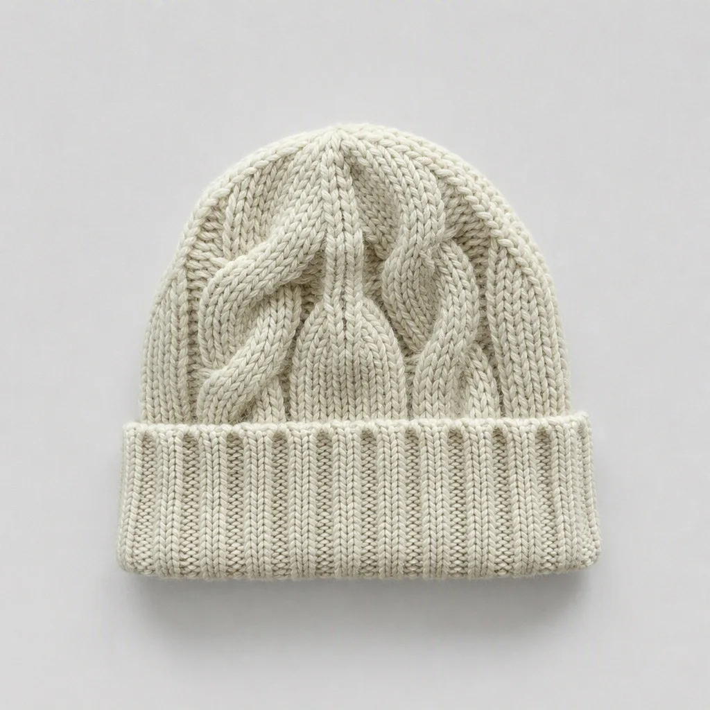 100% Cashmere Beanies Cable Knitted Chunky Winter Warm Bonnet Women Men Hat 2026