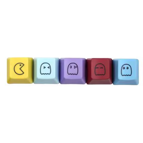 NPKC 5PCS Cute Emoticons Keycaps OEM/DSA Supplementary Keycap PBT Key caps for Mechanical Keyboard Custom DIY Game Key cap