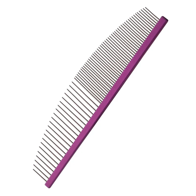 BYBS-Crescent Wide/Fine Tooth For Dogs& Cats Coarse Grooming Pet Comb Butter Removing Tangles