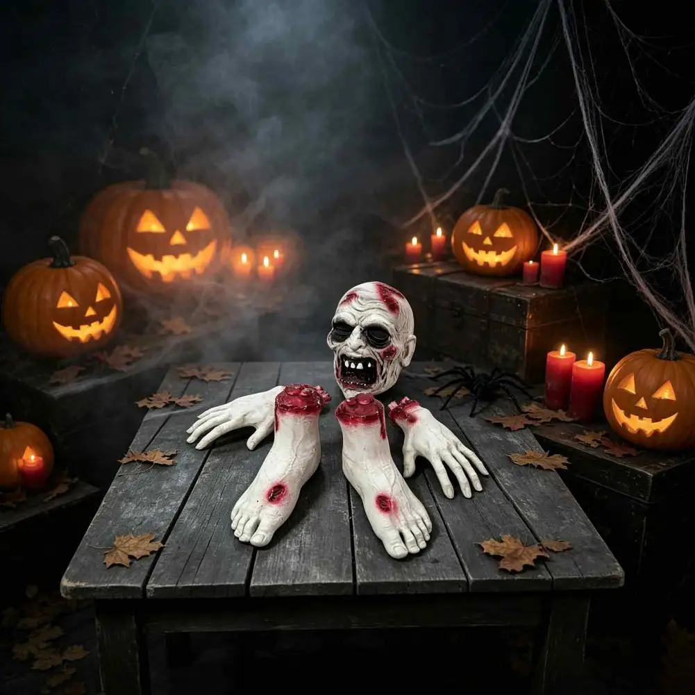 Realistic Severed Limbs Halloween Party Decor 5 Pcs Halloween Body Parts Set Realistic Severed Zombie Hands Feet for Haunted