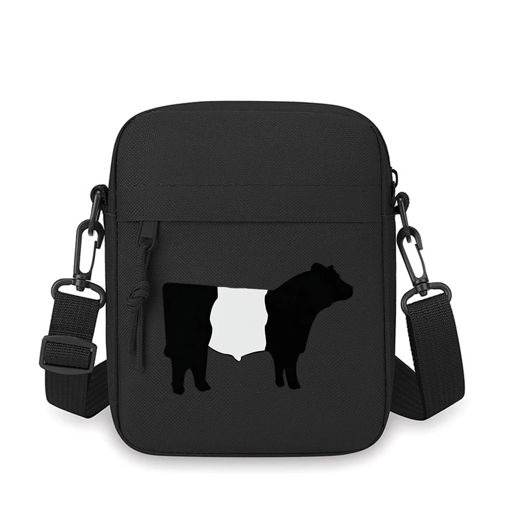 

Cow's silhouette with white shape Men Crossbody Bag Single Shoulder Women Cartoon Anime Film Printing Design Unisex