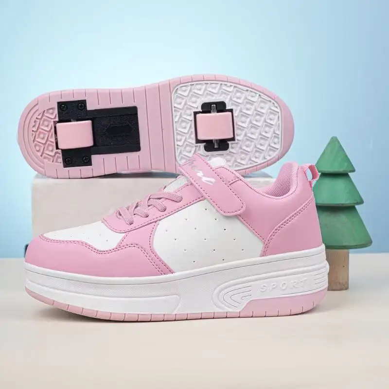 Складные 2-колесные роликовые коньки двойного назначения для мальчиков и девочек