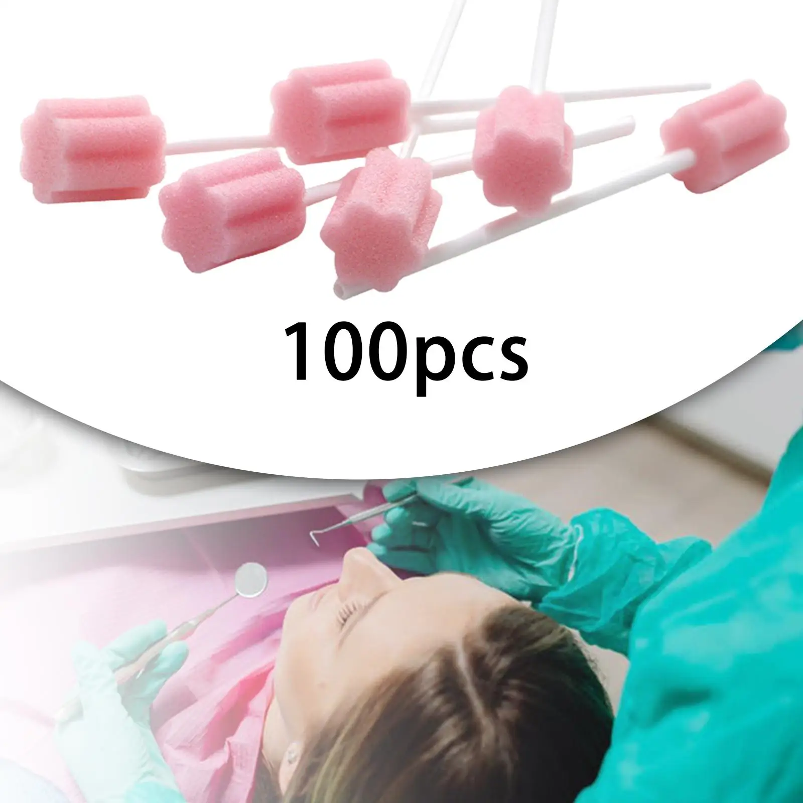 100x Teeth Cleaning Sponge Disposable for Tongues Coating Oral Cleaning