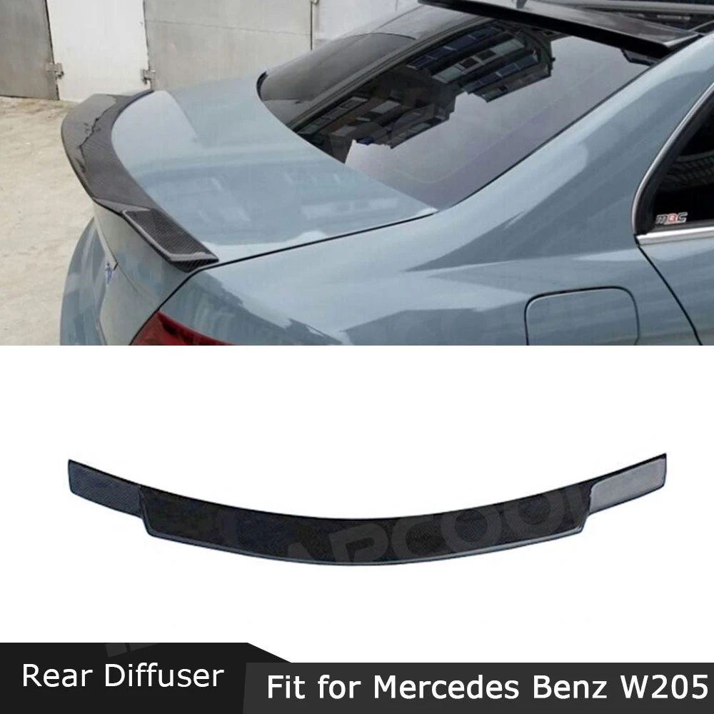 

JMCARCOOL For C Class Carbon Fiber Rear Trunk Boot Spoiler Wing for Mercedes Benz W205 C200 C300 C63 For For AMG Sedan 2014-2018