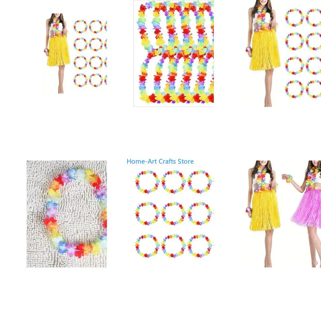 Y3NA 12Pcs Hawaiian Leis Hawaiian Theme Party Decorations Colorful Hawaiian Leis Necklaces for Wedding Holiday Beach Party