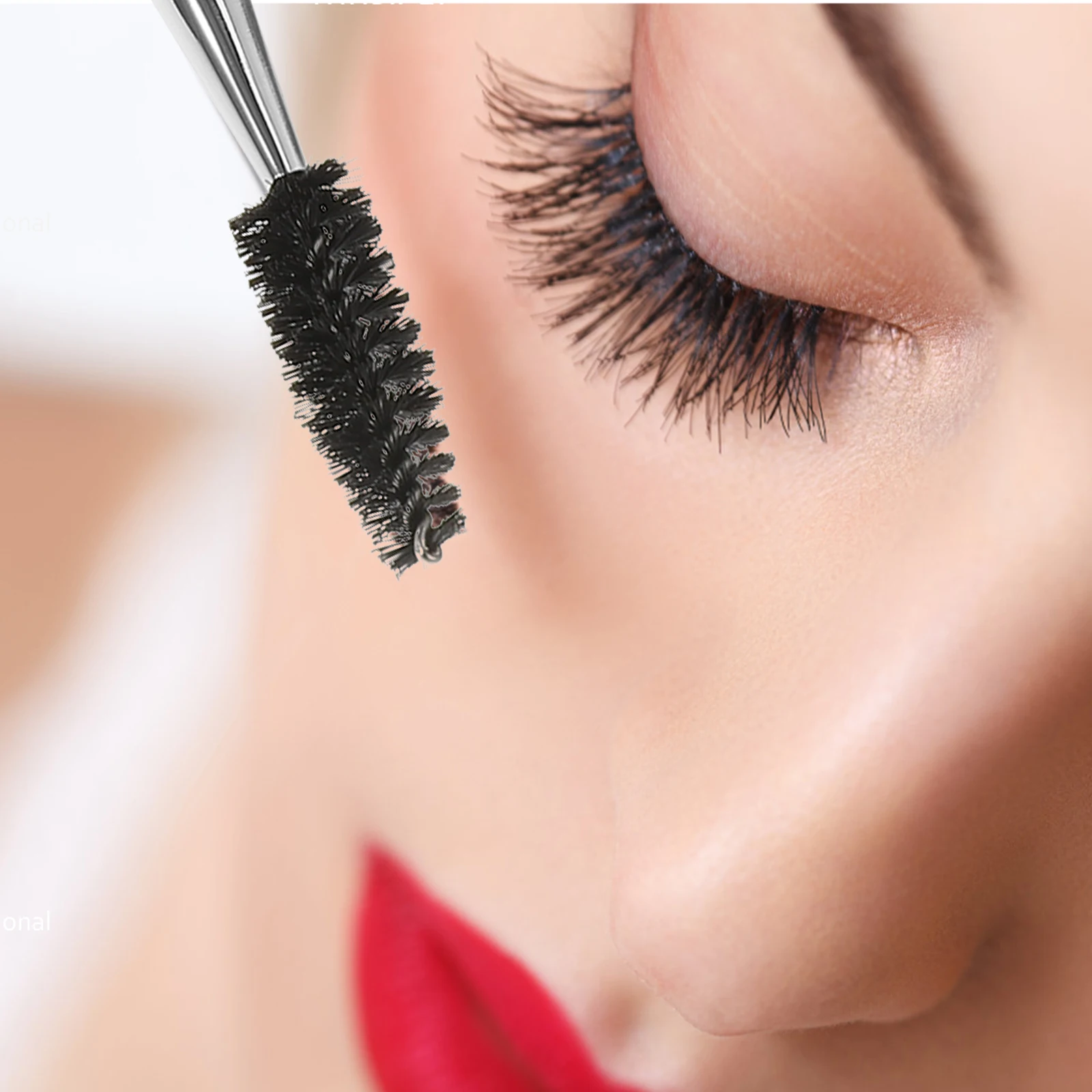 2 Pcs Eyelash Brush Mascara Wand Spoolie Makeup Brushes With Diamond Fiber Natural Finish
