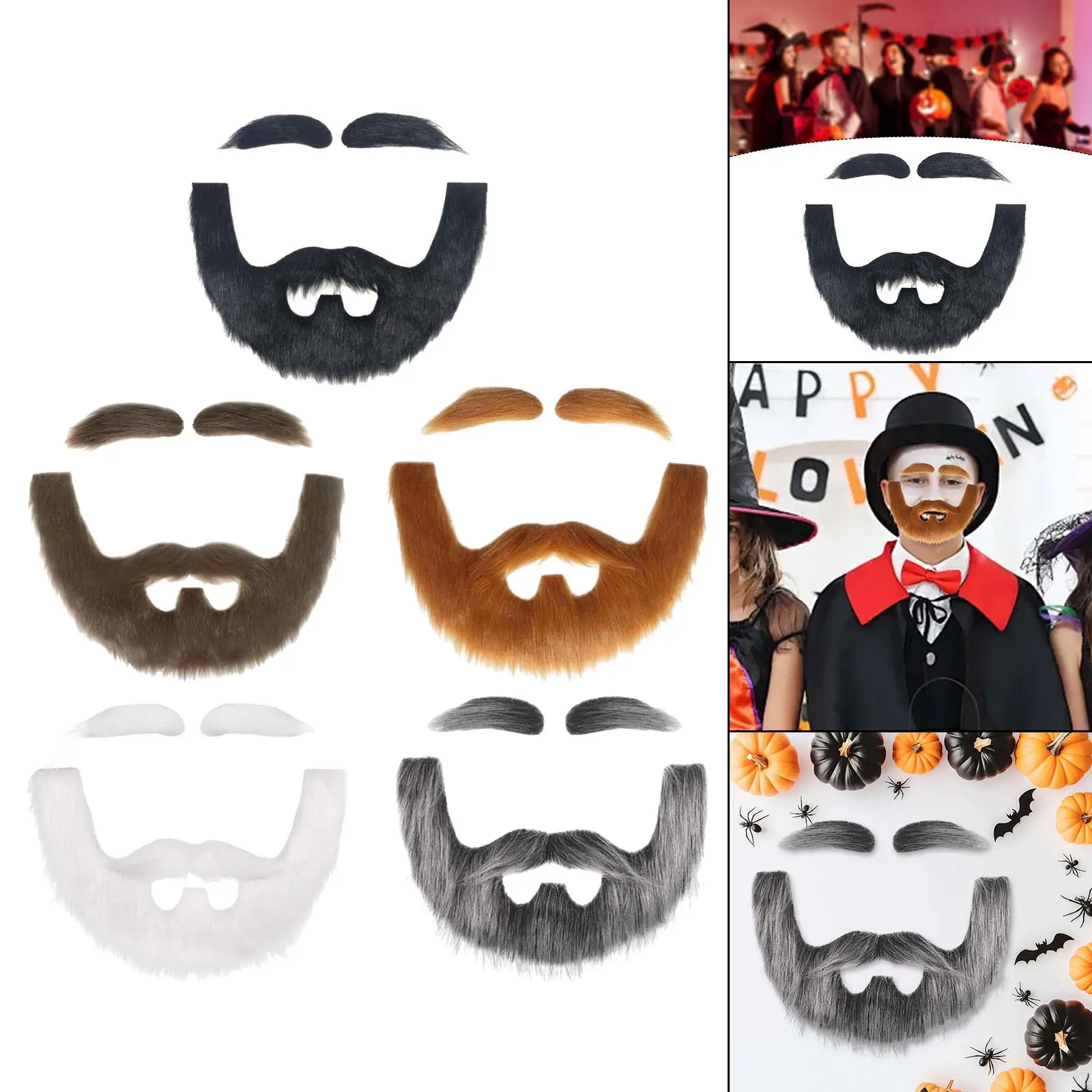 

Fake Beard Makeup False Facial Hair for Adults for Halloween Cosplay Holiday
