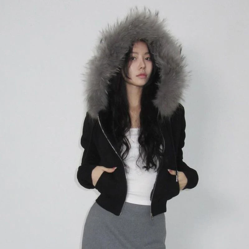 كوريا بسيطة مكتب سيدة الأقلية هودي كل مباراة الفراء المرقعة هوديس عادية الرباط نمط Preppy البلوز العصرية