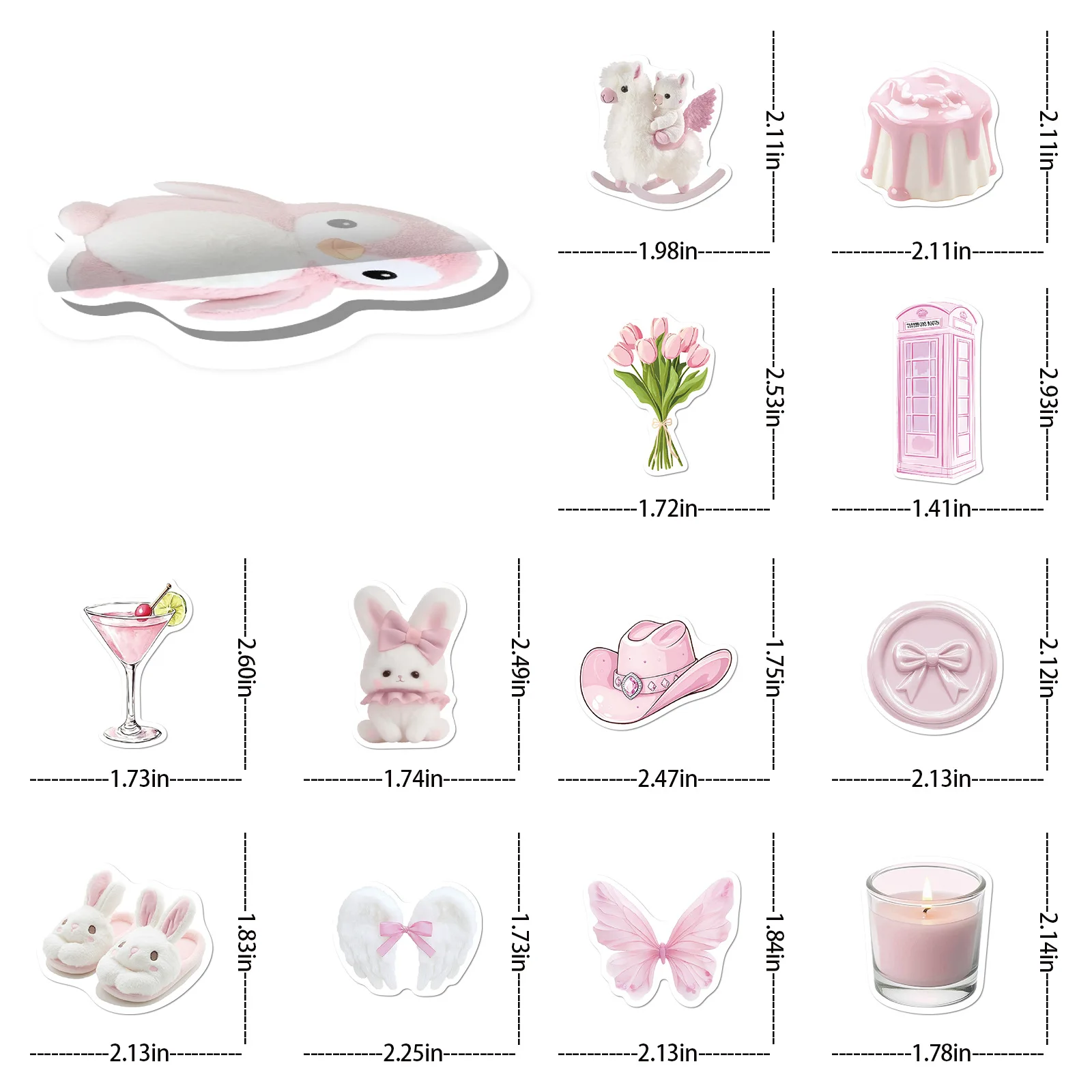 

50PCS Korean Style INS Style Pink Cute Graffiti Stickers DIY Decoration Mobile Phone Case Notebook Water Cup Skateboard Toy Gift