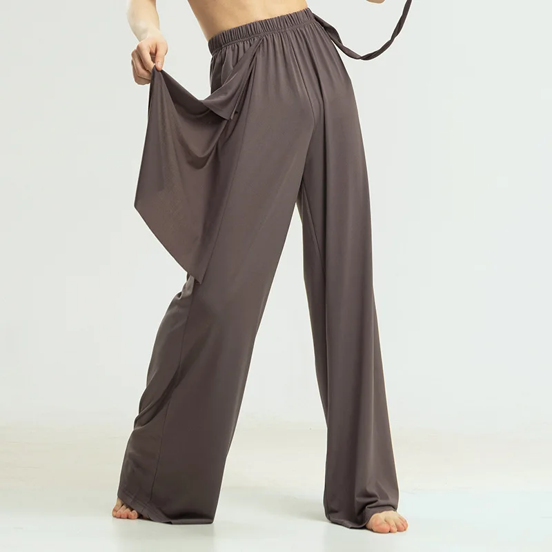 Men and women of the same style, modern dance practice pants, loose and comfortable straight-leg pants, yoga, jazz, art test