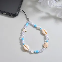 Summer vacation style turtle shell woven beaded phone chain