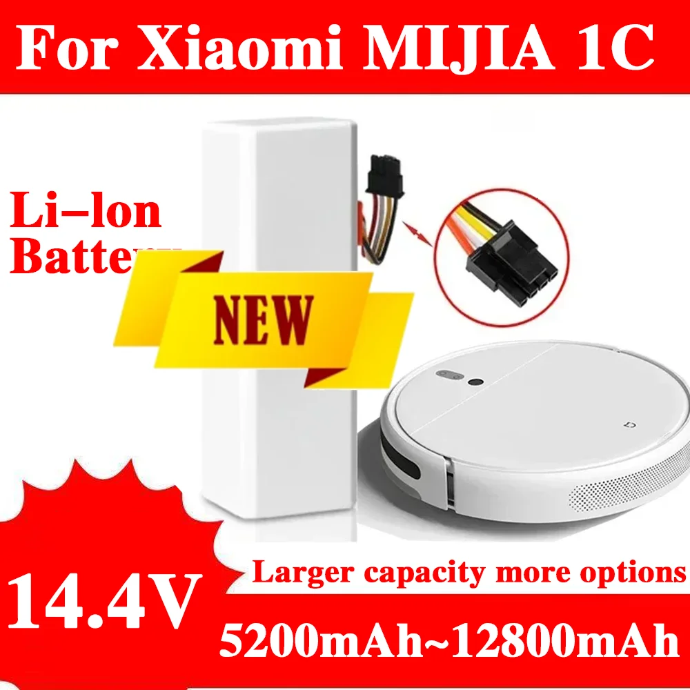 💖🎊14.4V 5200mAh~12800mAh 100% Robot Battery 1C For Xiaomi Mijia Mi Vacuum Cleaner Sweeping Mopping Robot Replacement Battery
