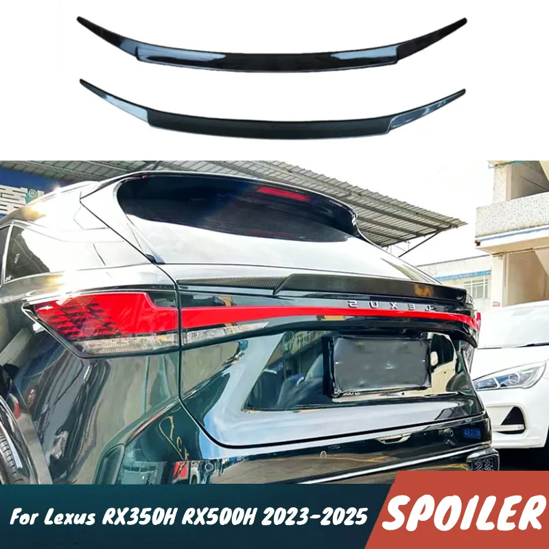 For Lexus RX350H RX500H 2023-2025 Black Carbon Look Car Rear Trunk Spoiler Center Wings Tuning Body Kit Exterior Accessories