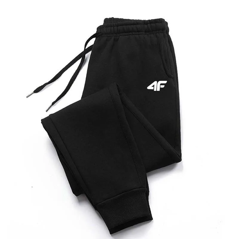 Men's Streetwear Brand Printed Sweatpants, Drawstring Cuffed Versatile Pocketed Pants for Outdoor Hiking and Travel