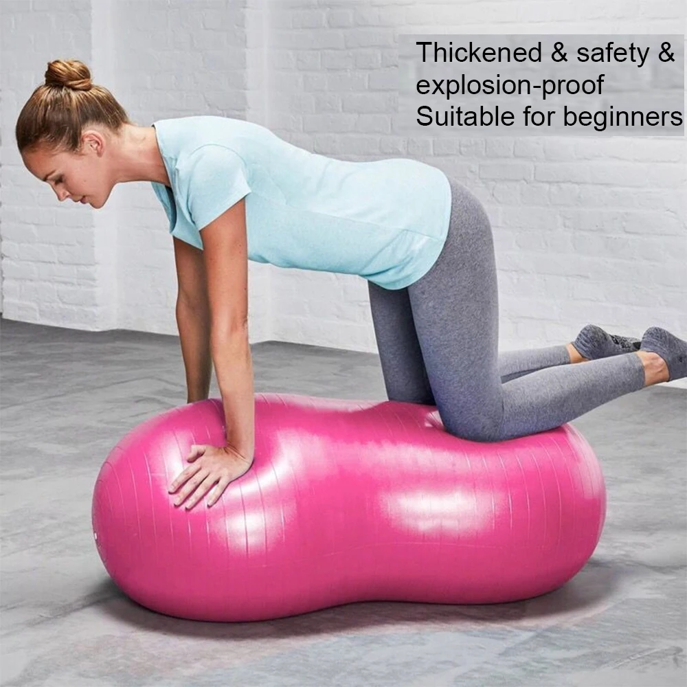 45x90cm Thicken Explosion-Proof PVC Peanut Capsule Yoga Ball for Beginner Fitness Weight Lose Sports Exercise