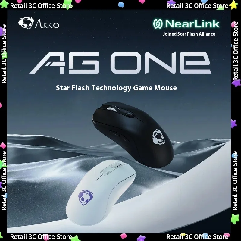 

AKKO AG ONE Three Mode Game Mouse Star Flash 26000DPI Wireless wired PCB Mouse PAW3395 8K E-sports Game Lightweight Laptop Mouse