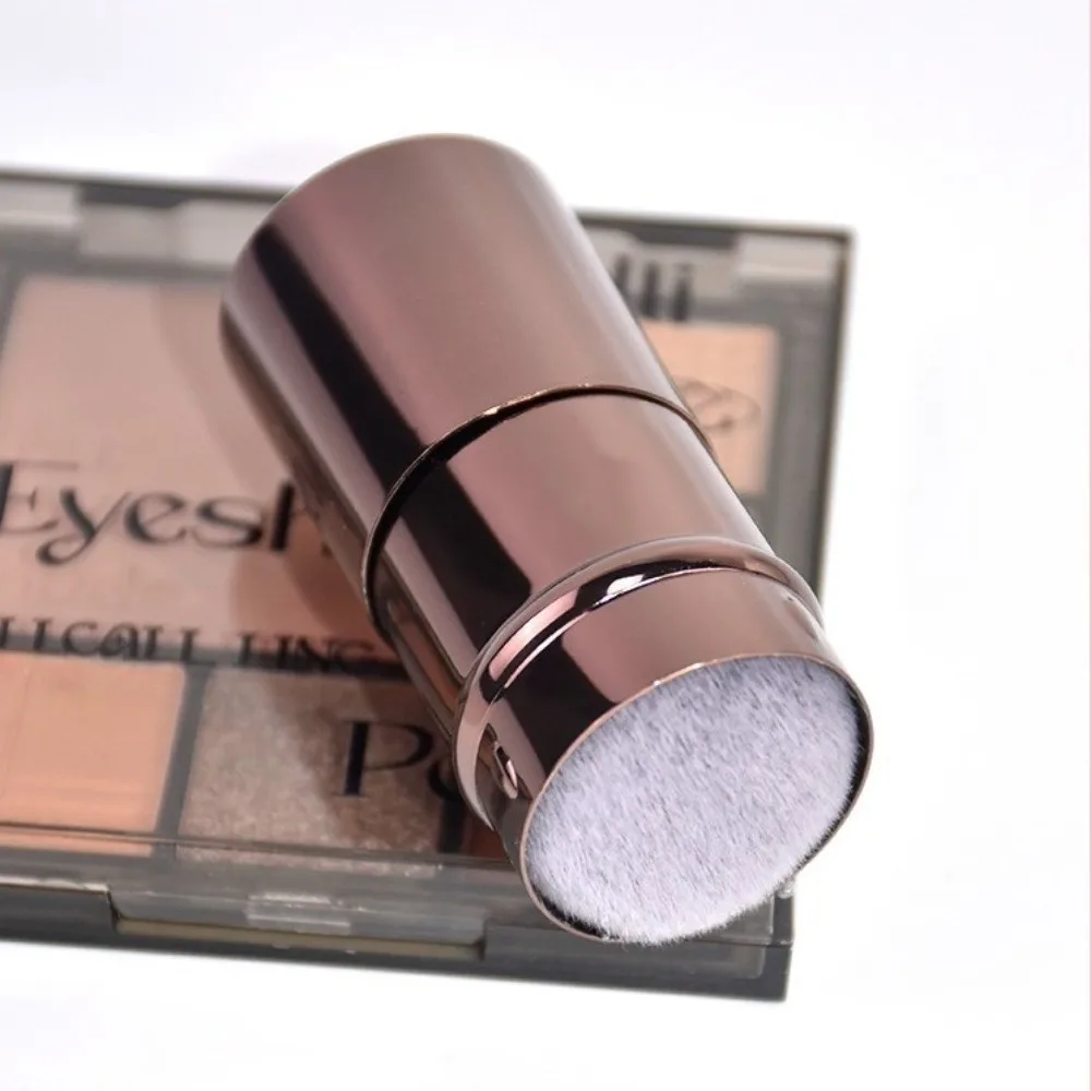 1 Uds. Brocha de maquillaje retráctil de pelo sintético esponjoso, brocha de polvo de ángulo plano uItra suave, herramienta de maquillaje, aplicación de maquillaje